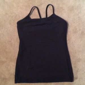 Lululemon Power Y black tank top size 4